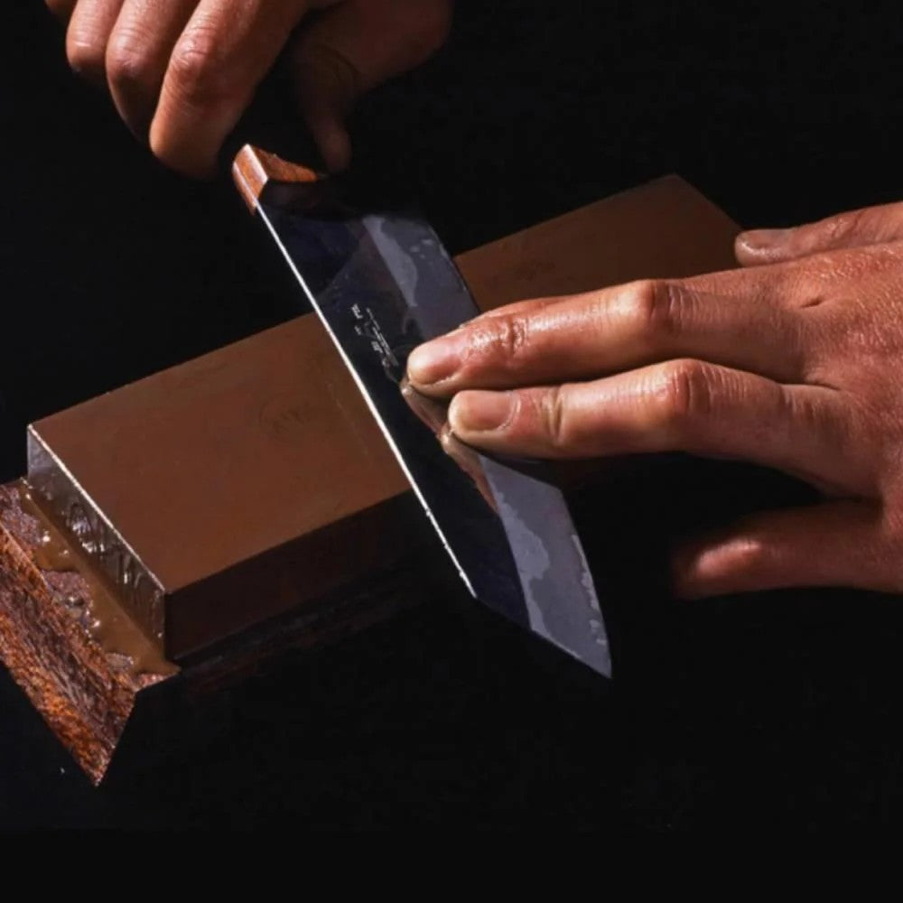 Knife sharpening on a whetstone